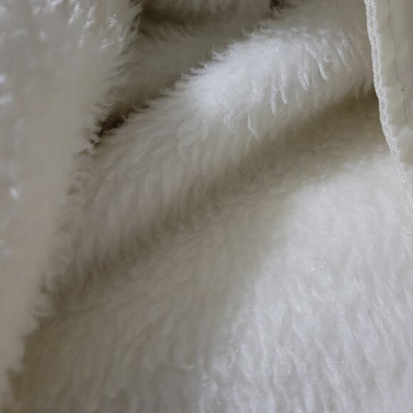 Vintage California White Matte Satin Bomber Jacket Faux Fur 70s Zip Front Small - Picture 9 of 15